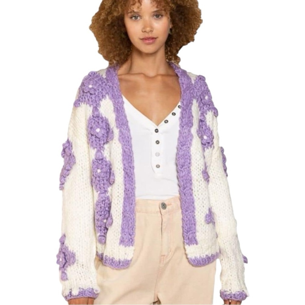 POL Pom Pom Accent Sweater